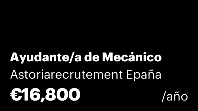 Ayudante/a de Mecánico