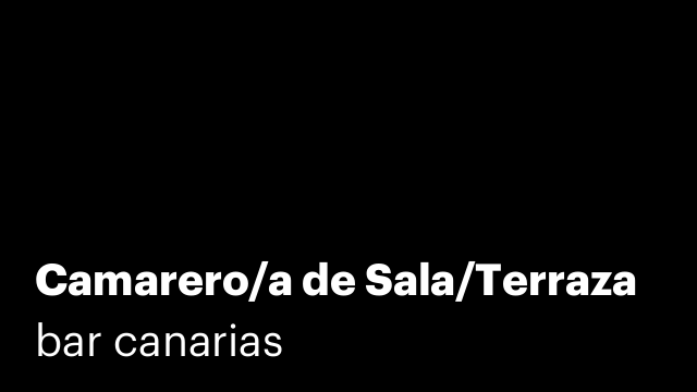 Camarero/a de Sala/Terraza
