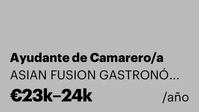 Ayudante de Camarero/a