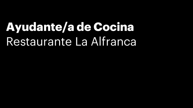 Ayudante/a de Cocina