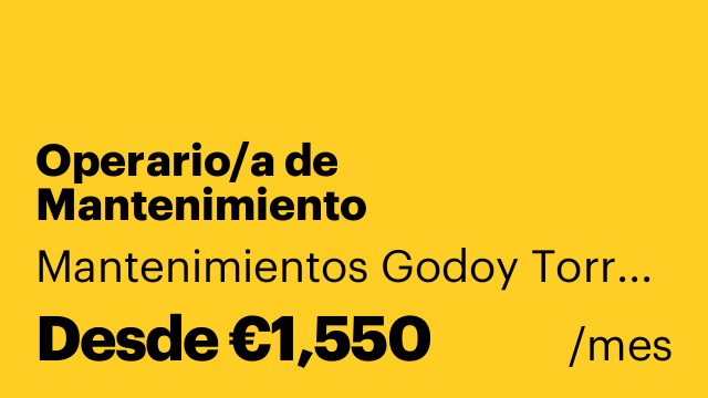 Operario/a de Mantenimiento