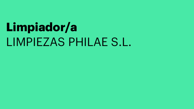 Limpiador/a