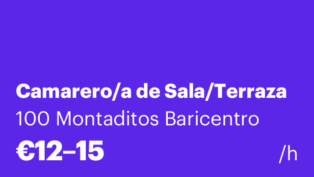 Camarero/a de Sala/Terraza