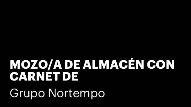 MOZO/A DE ALMACÉN CON CARNET DE CARRETILLERO/A – CÓRDOBA