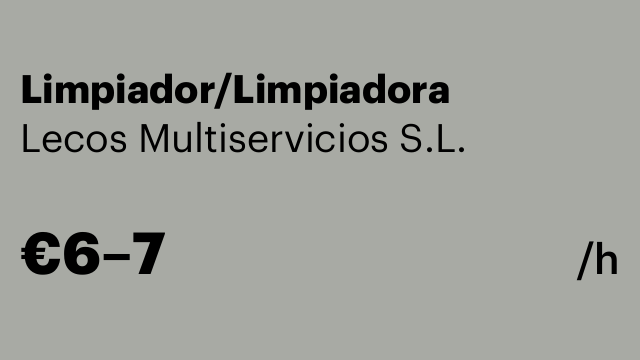 Limpiador/Limpiadora