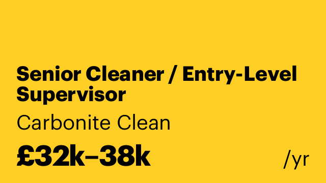 Senior Cleaner / Entry-Level Supervisor
