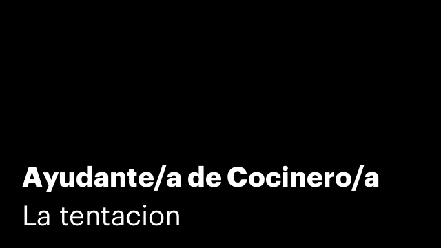Ayudante/a de Cocinero/a