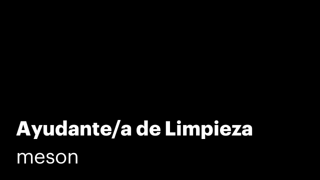 Ayudante/a de Limpieza