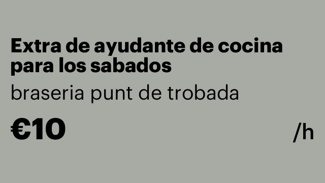 Extra de ayudante de cocina para los sabados