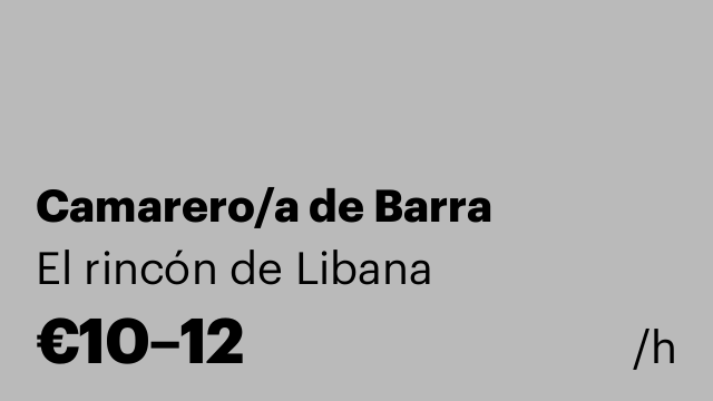 Camarero/a de Barra