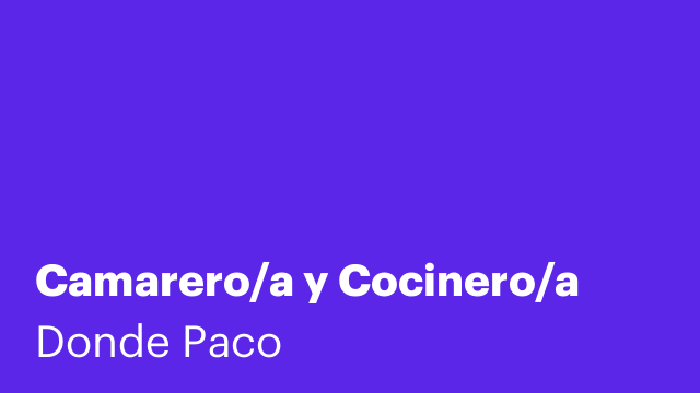 Camarero/a y Cocinero/a