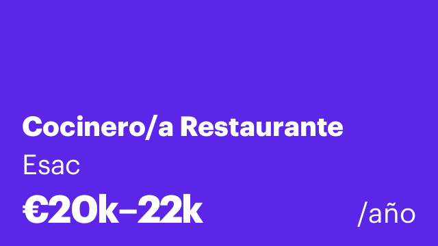 Cocinero/a Restaurante
