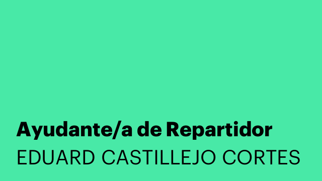 Ayudante/a de Repartidor