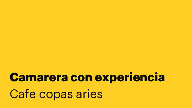 Camarera con experiencia