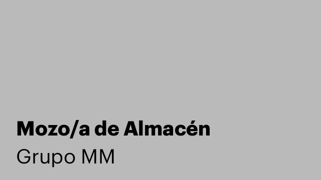 Mozo/a de Almacén