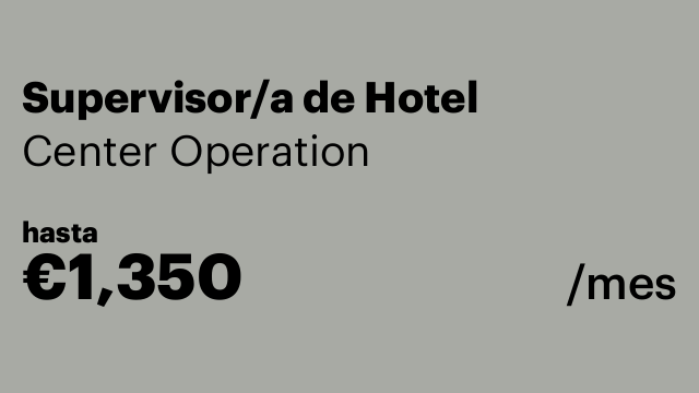 Supervisor/a de Hotel