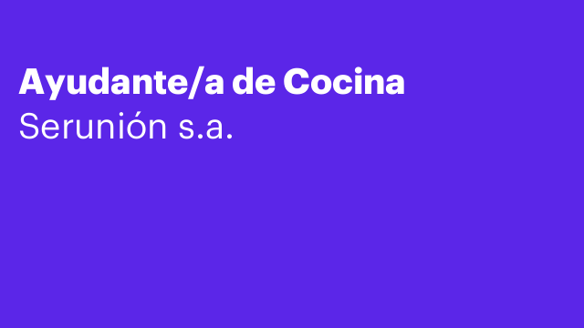 Ayudante/a de Cocina