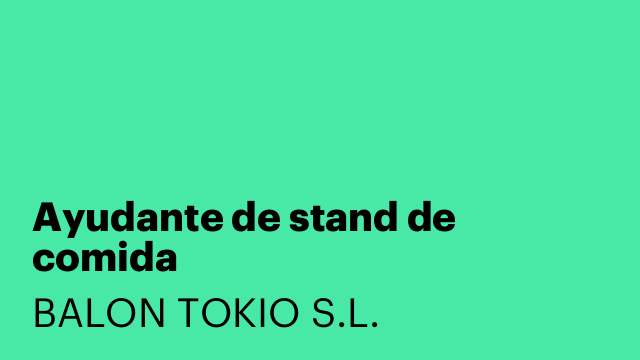 Ayudante de stand de comida