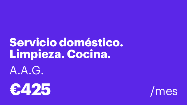 Servicio doméstico. Limpieza. Cocina.