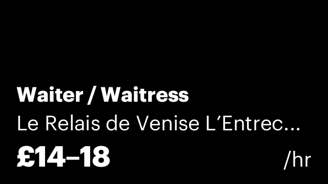 Waiter / Waitress