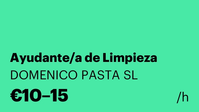 Ayudante/a de Limpieza