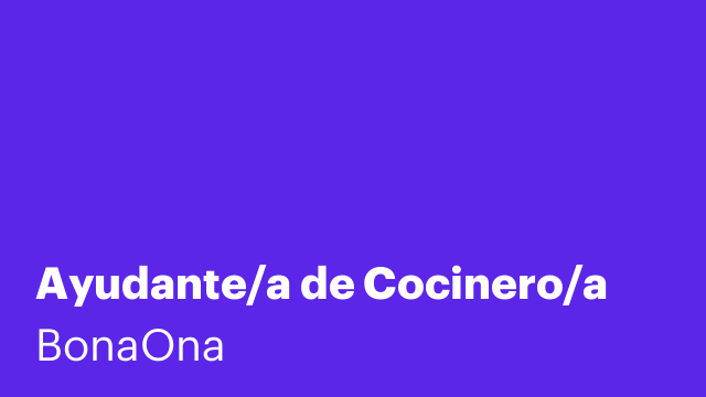 Ayudante/a de Cocinero/a