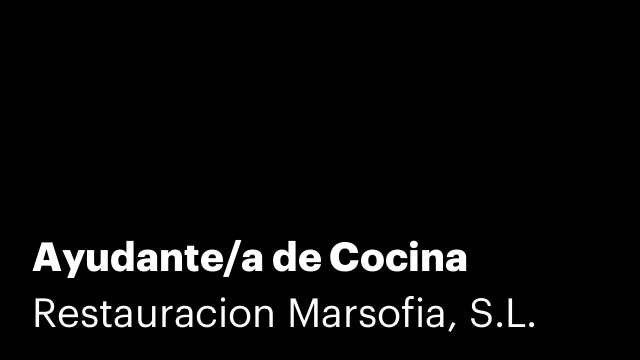 Ayudante/a de Cocina