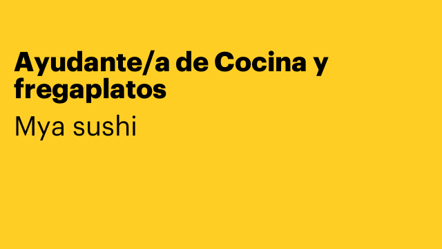 Ayudante/a de Cocina y fregaplatos