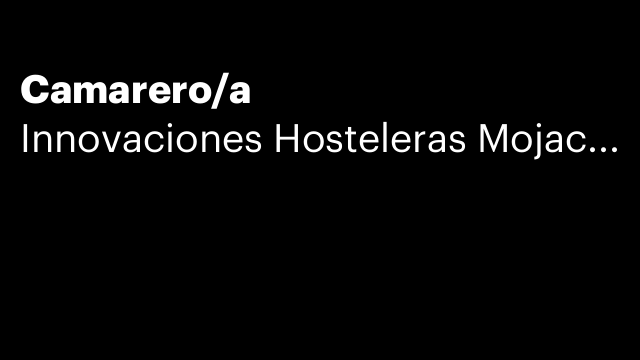 Camarero/a