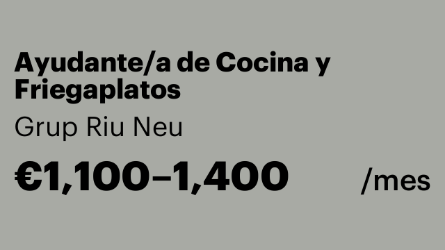 Ayudante/a de Cocina y Friegaplatos
