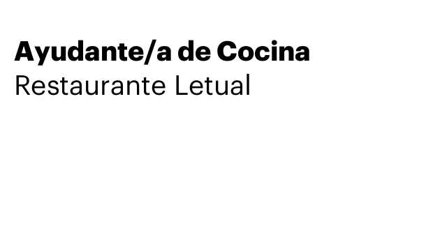 Ayudante/a de Cocina