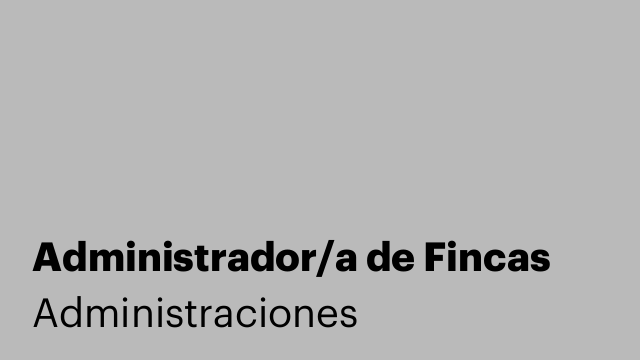 Administrador/a de Fincas