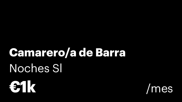 Camarero/a de Barra