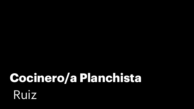 Cocinero/a Planchista