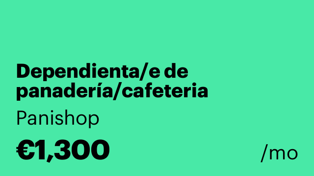 Dependienta/e de panadería/cafeteria