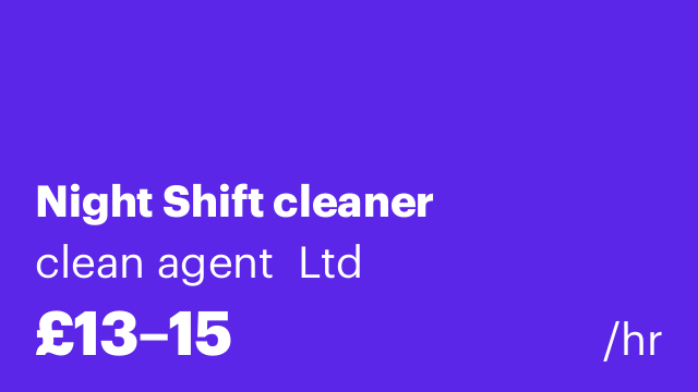 Night Shift cleaner
