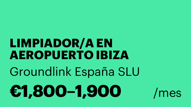 LIMPIADOR/A EN AEROPUERTO IBIZA