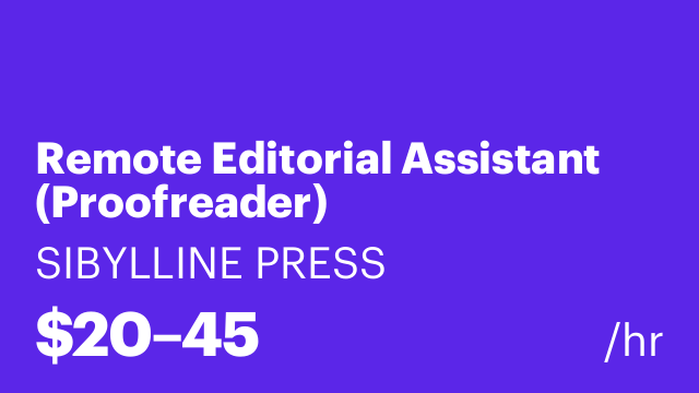 Remote Editorial Assistant (Proofreader)