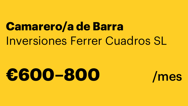 Camarero/a de Barra