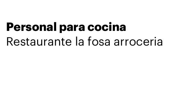 Personal para cocina