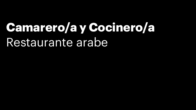 Camarero/a y Cocinero/a