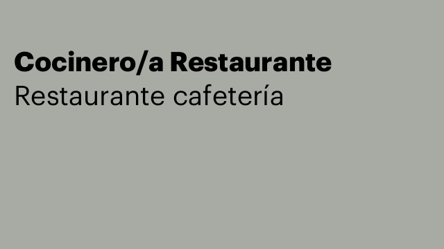 Cocinero/a Restaurante