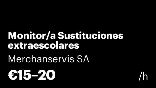 Monitor/a Sustituciones extraescolares patinaje/deportes