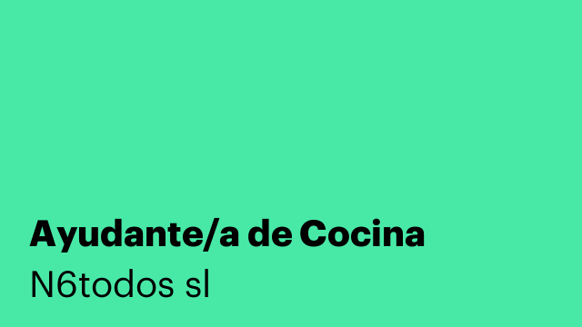 Ayudante/a de Cocina