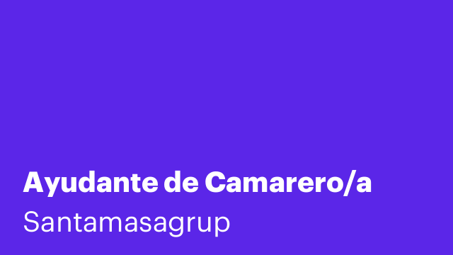 Ayudante de Camarero/a