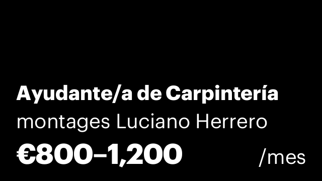 Ayudante/a de Carpintería