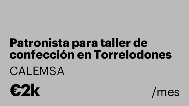 Patronista para taller de confección en Torrelodones
