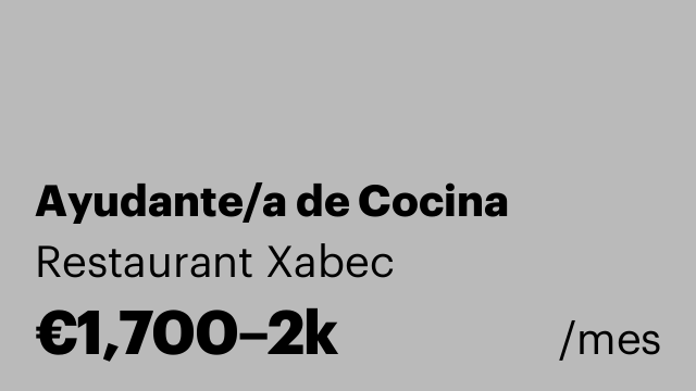 Ayudante/a de Cocina