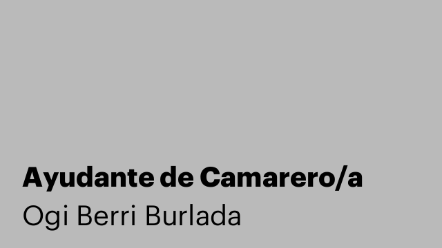 Ayudante de Camarero/a
