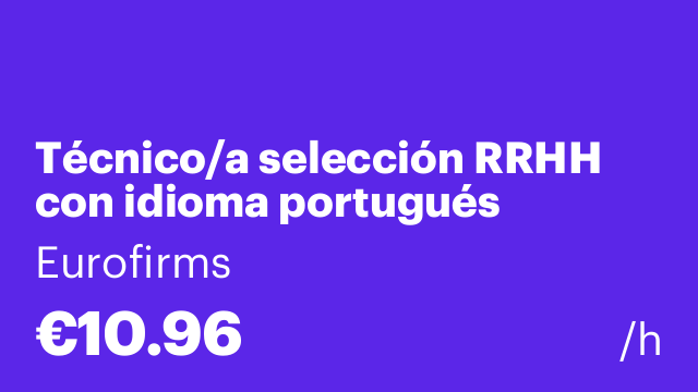 Técnico/a selección RRHH con idioma portugués